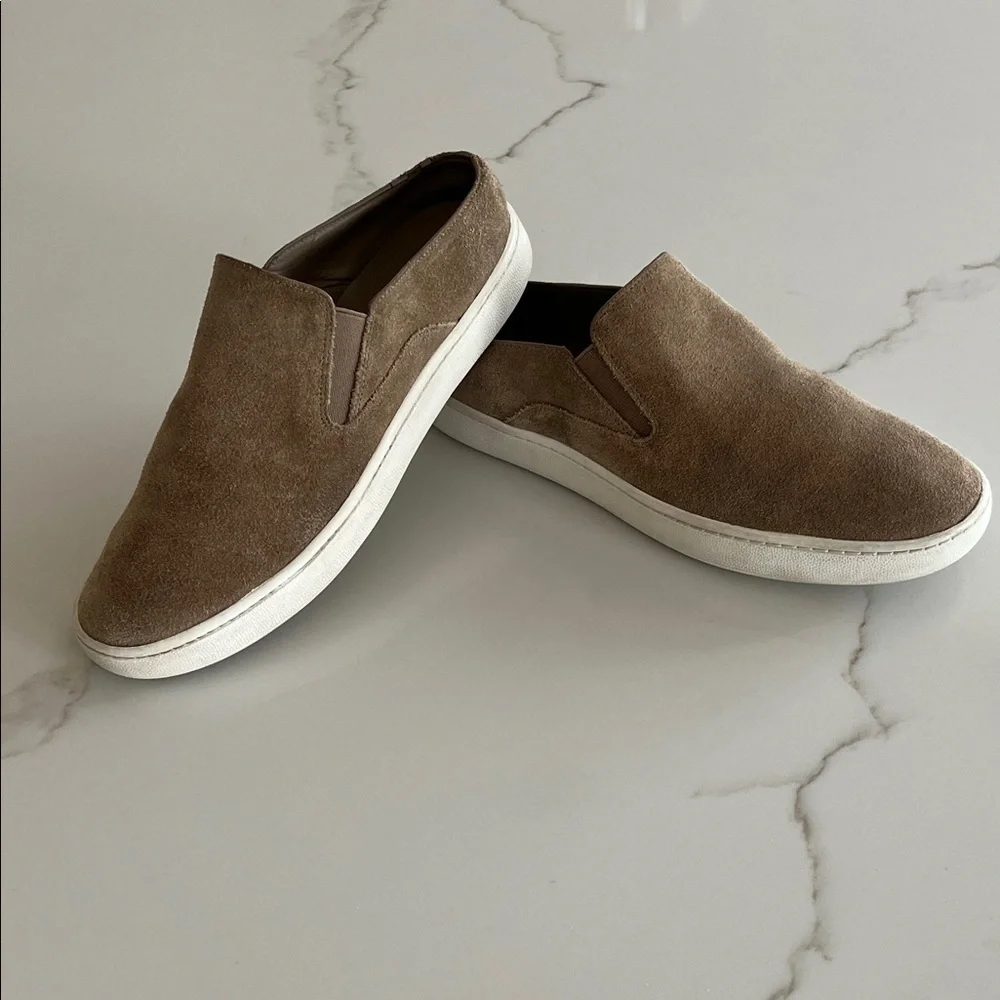 Vince Suede Slip-On Verrill Sneakers - Tan/Taupe - Women’s 6.5